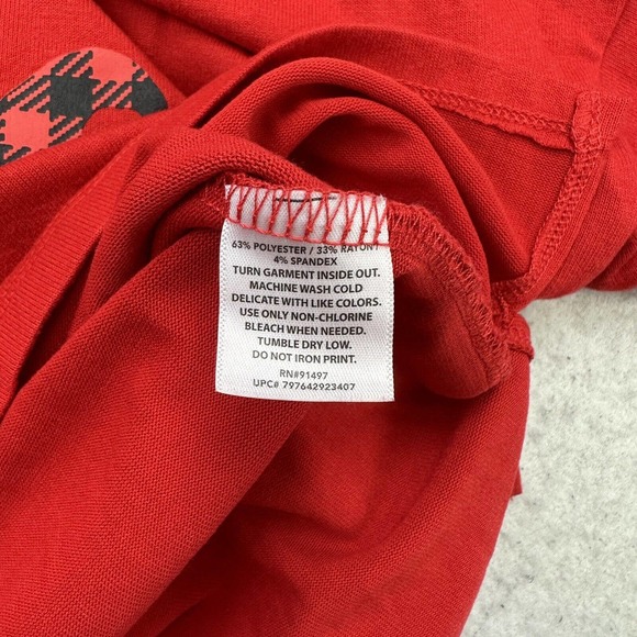 Modern Canvas Christmas Shirt Womens Small S Red Gnome for the Holidays - Picture 11 of 12